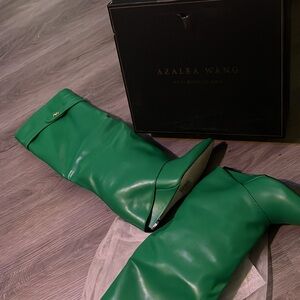 Azalea Wang Green Over the Knee Boots